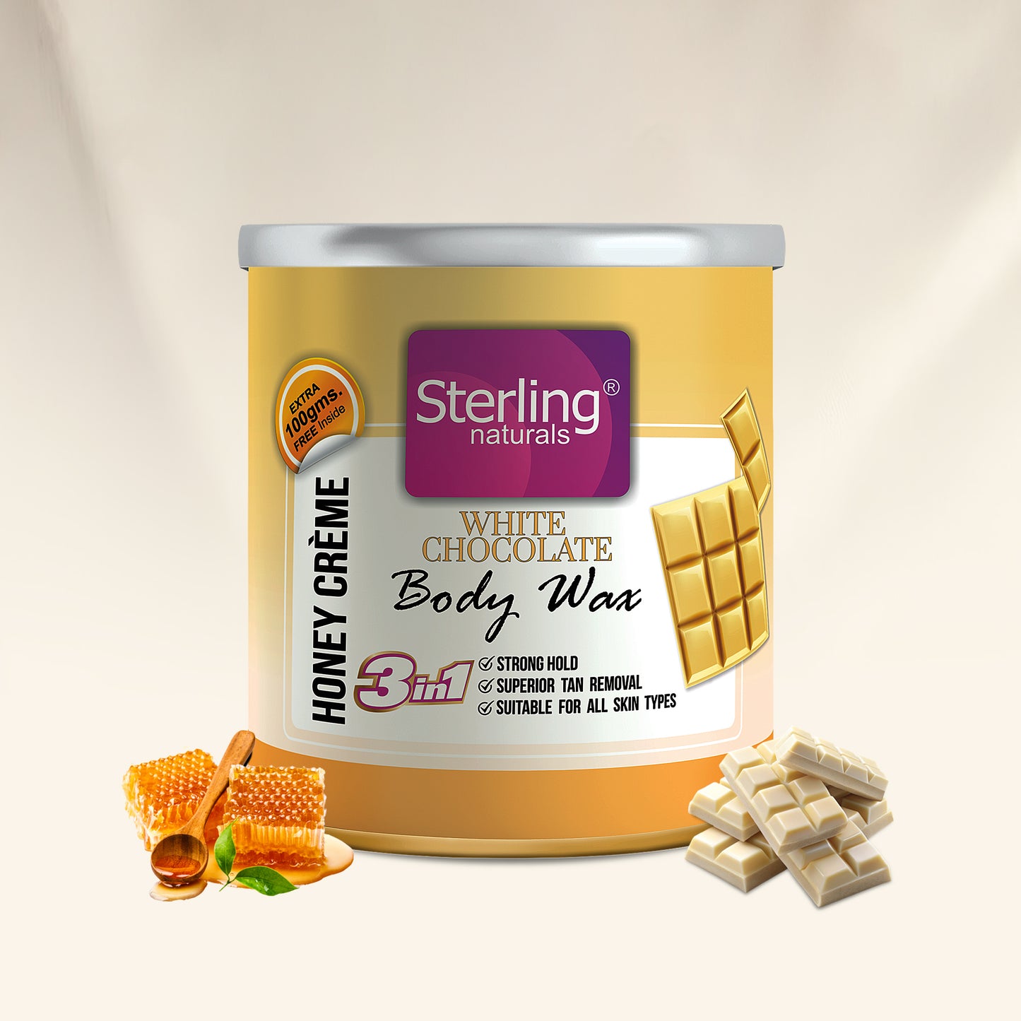 White Chocolate Honey Crème D-Tan Wax | For Smooth & Less Painful Hair Removal (700g)