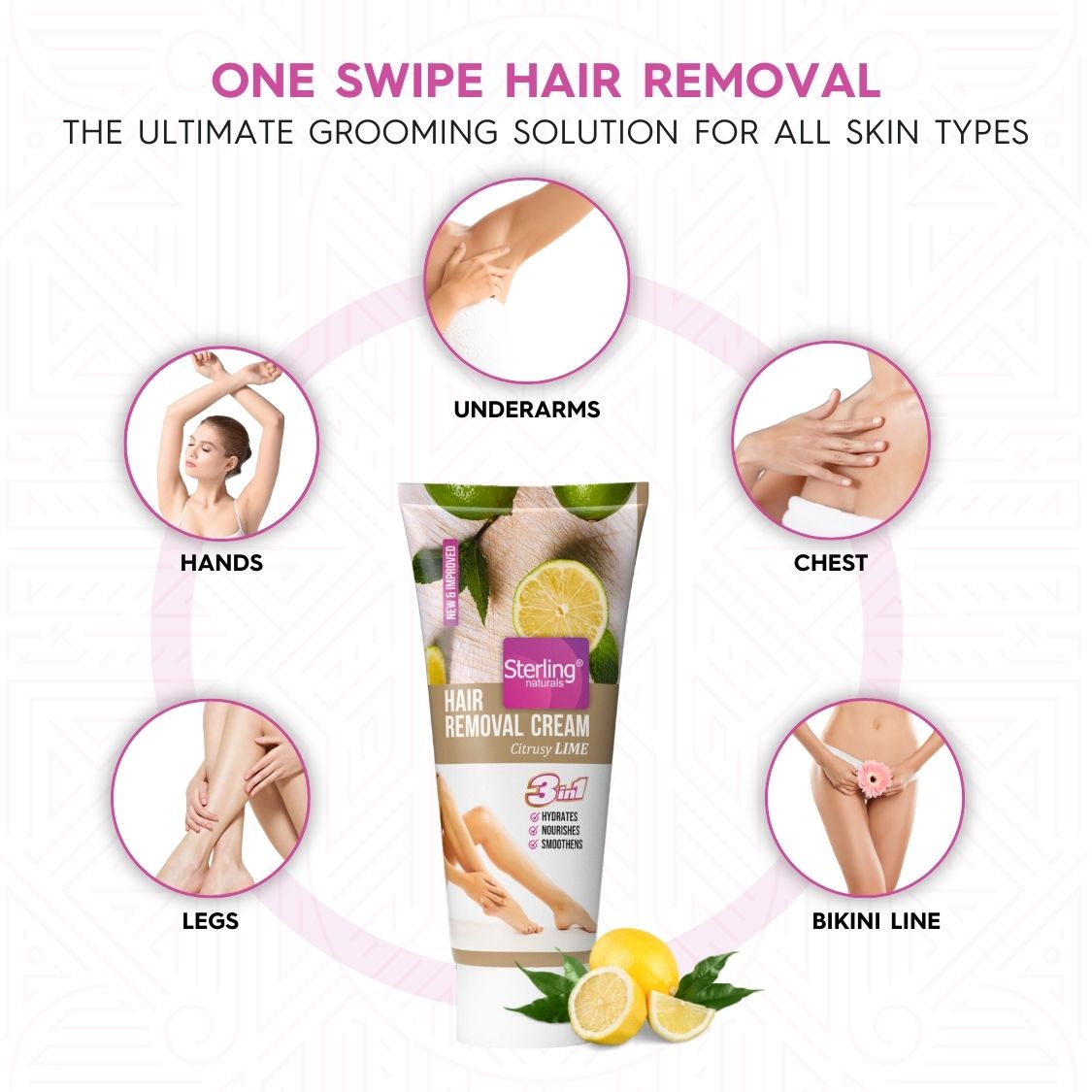 Hair Removal Cream - Citrusy Lime | For Bikini Line & Underarms | No Foul Smell, No Skin Darkening & No Rashes (60g)