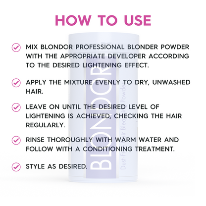 Blondor Professional Hair Bleaching Powder | Dust Free Hair Lightening Powder for All Hair Types (400g)