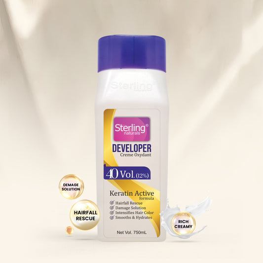 Sterling naturals Professional Hair Color Developer - 40 Vol. 12% | Salon Grade Formula Ideal for All Hair Types (750ml)