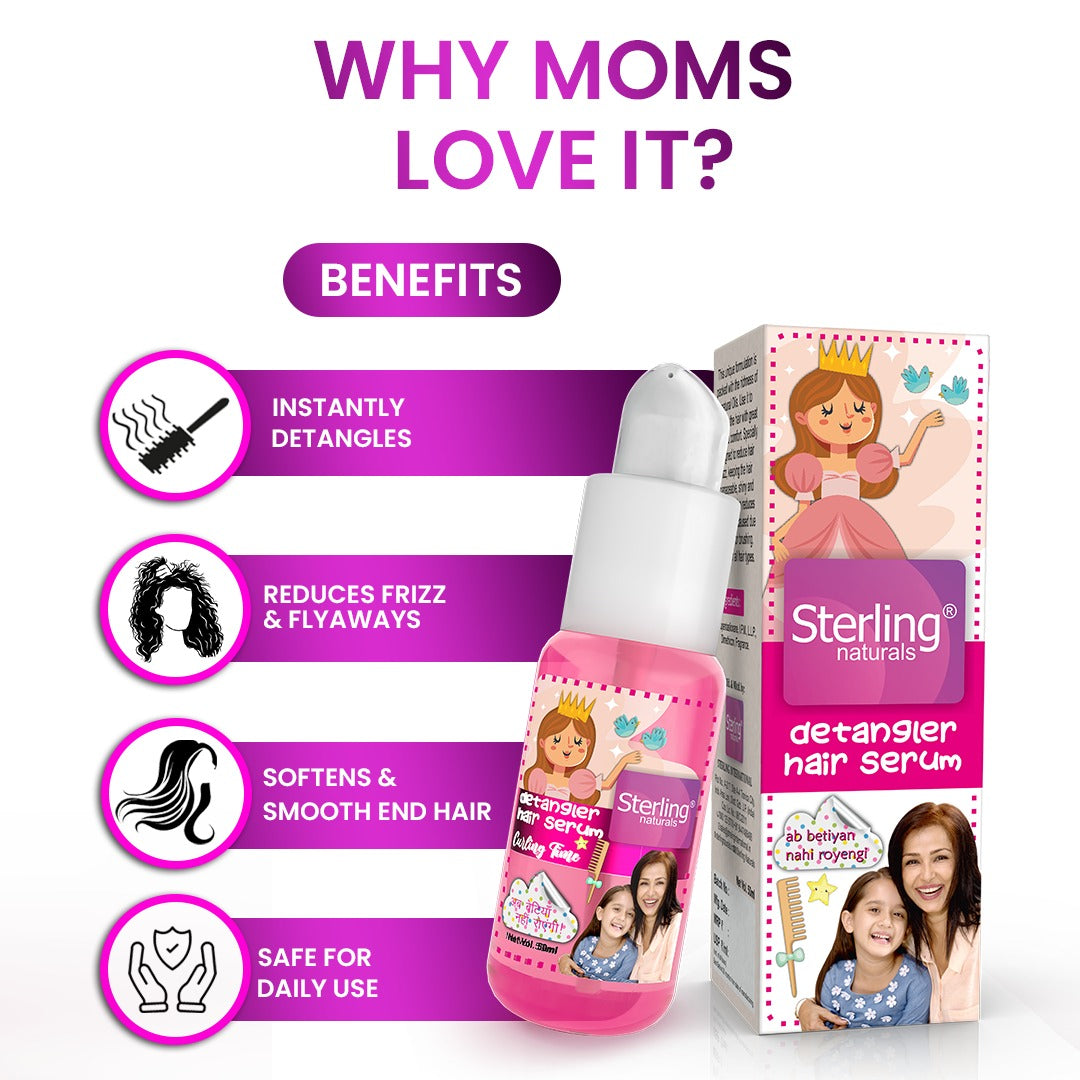 Sterling Naturals Detangler Hair Serum - Lightweight, Tear-Free, No More Tangles (50ml)