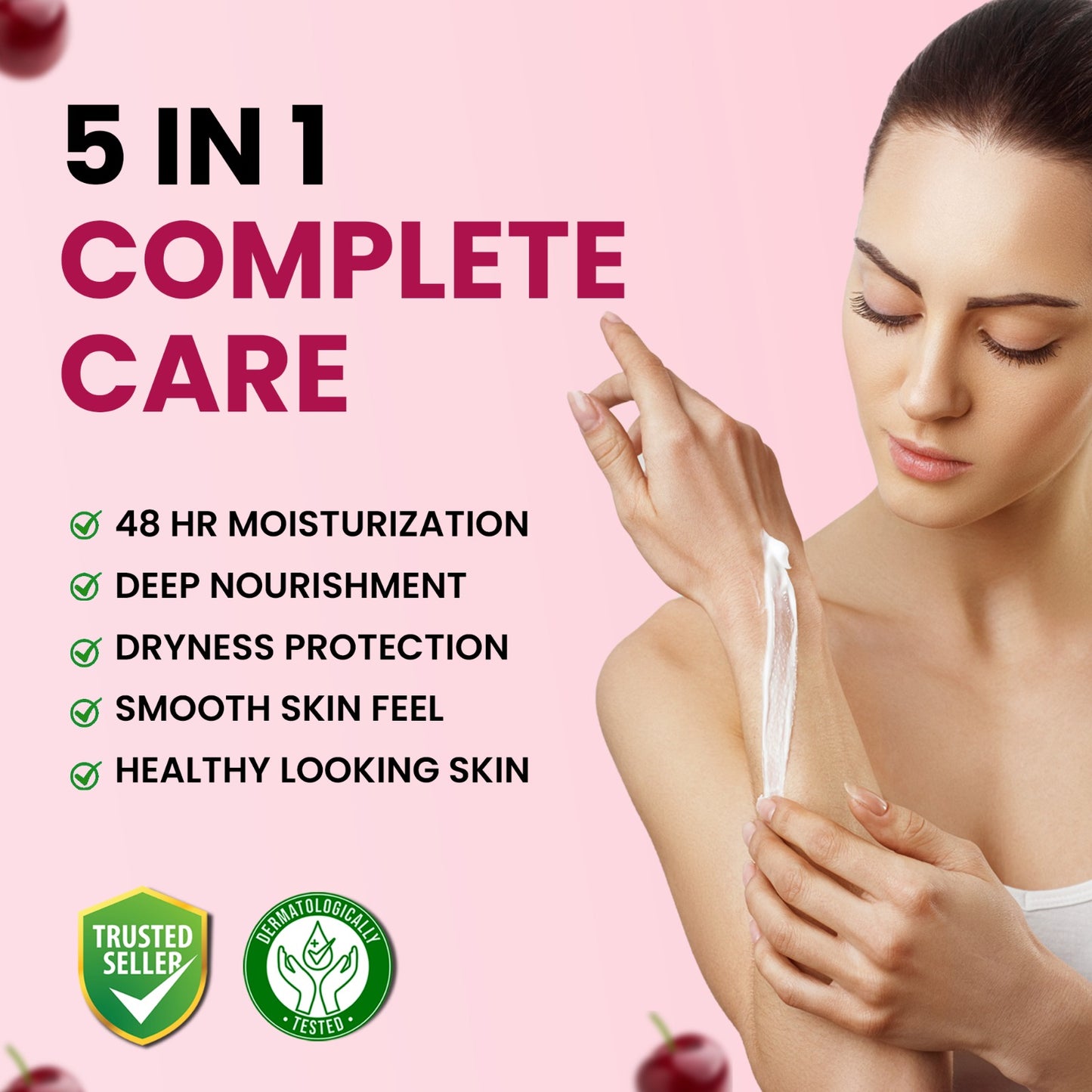 Cherry Moisturizing Body Lotion | Superlight & Non-Sticky Moisturizer for Hydration Boost (330ml)