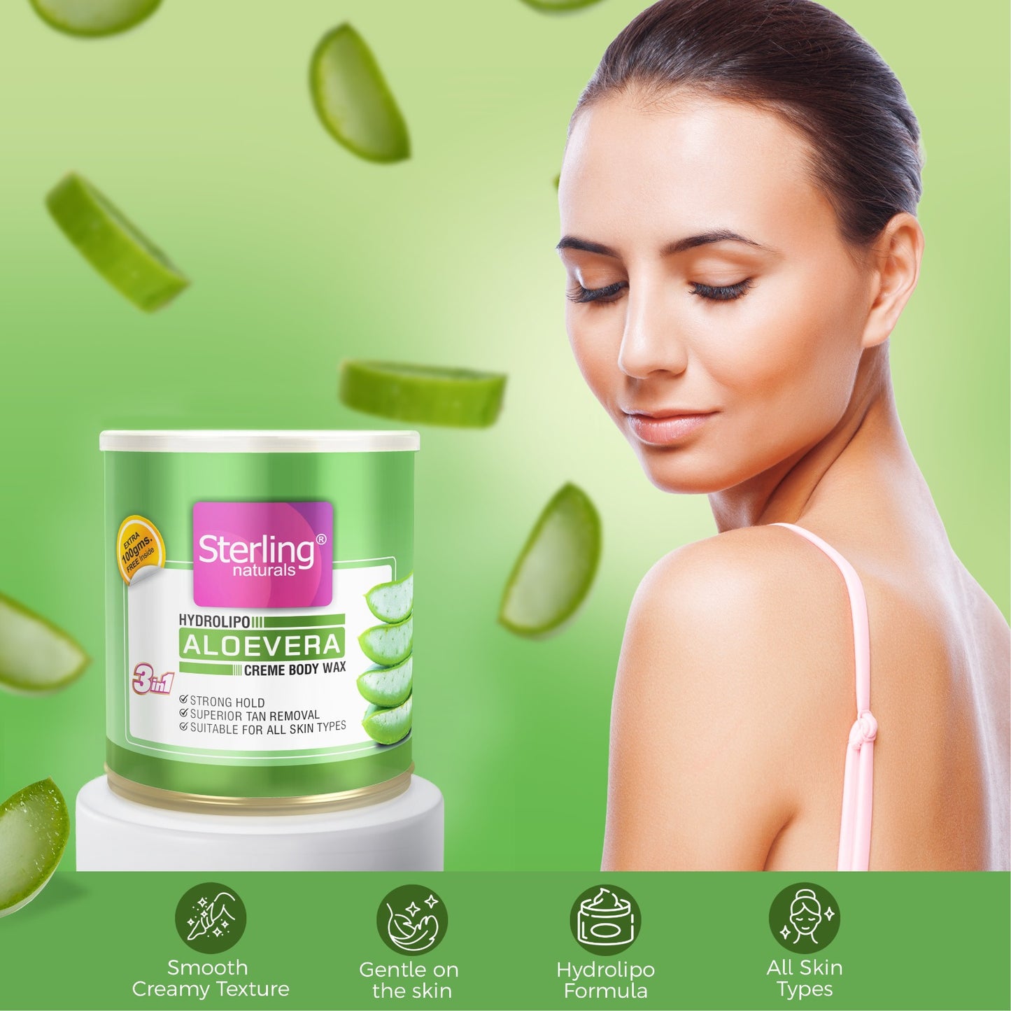 Aloe Vera Honey Crème D-Tan Wax | For Smooth & Less Painful Hair Removal (230g)