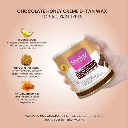 Chocolate Honey Crème D-Tan Wax | For Smooth & Less Painful Hair Removal (700g)