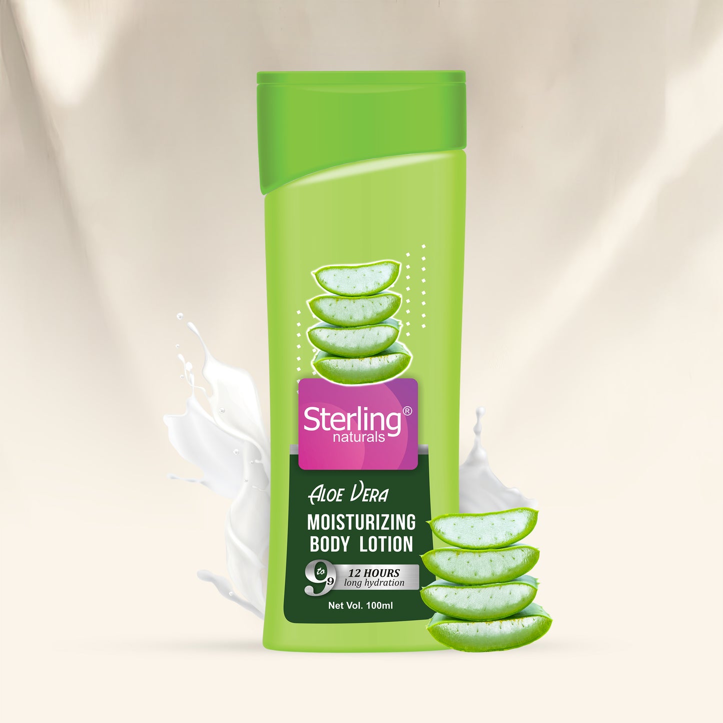 Aloe Vera Moisturizing Body Lotion | Superlight & Non-Sticky Moisturizer for Hydration Boost (100ml)