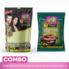 Megha Henna-Based Hair Color (Natural Black) - 5 x 45g + Rachni Herbal Henna Powder – 5 x 25g | Nourishing Combo for Long-Lasting Natural Color & Healthy Hair