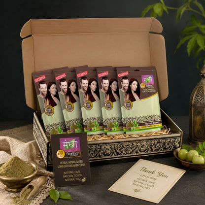 Megha Henna Based Hair Color (Pack of 5) -Dark Brown | With Organically Grown Henna & Amla (45g) each