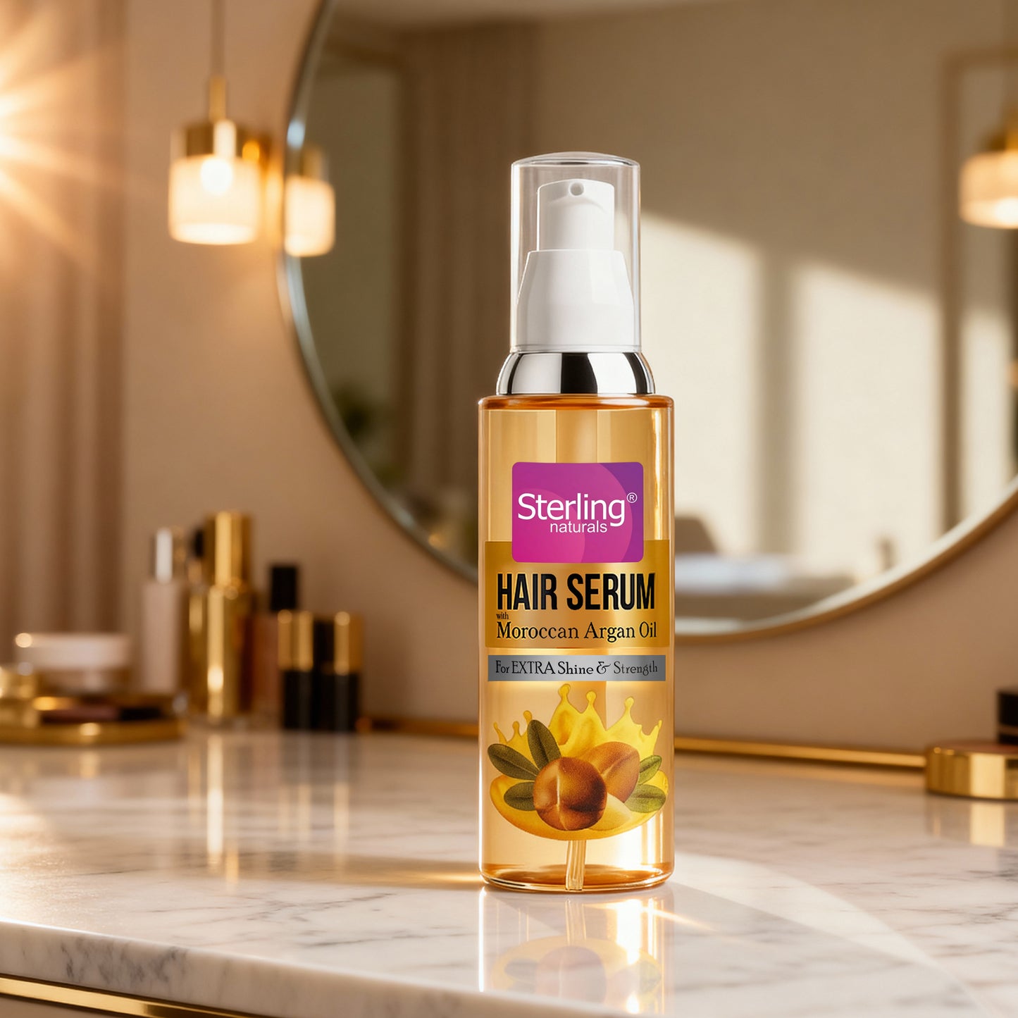 Moroccan Argan Oil Hair Serum | For 10x Frizz Reduction & 24 Hours Shine