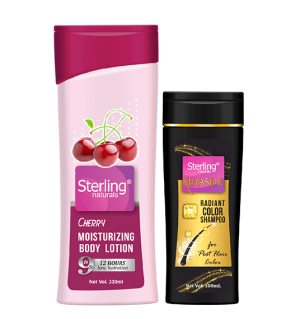 Moisturizing Body Lotion (330 ml) - Cherry with Free Kerasilk Shampoo (100 ml)