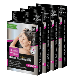 Shampoo Based Hair Color - Pack of 4 - Shade S1 (Black)