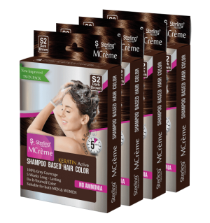 SHAMPOO BASED HAIR COLOR - PACK OF 4 - SHADE S2 (DARK BROWN)