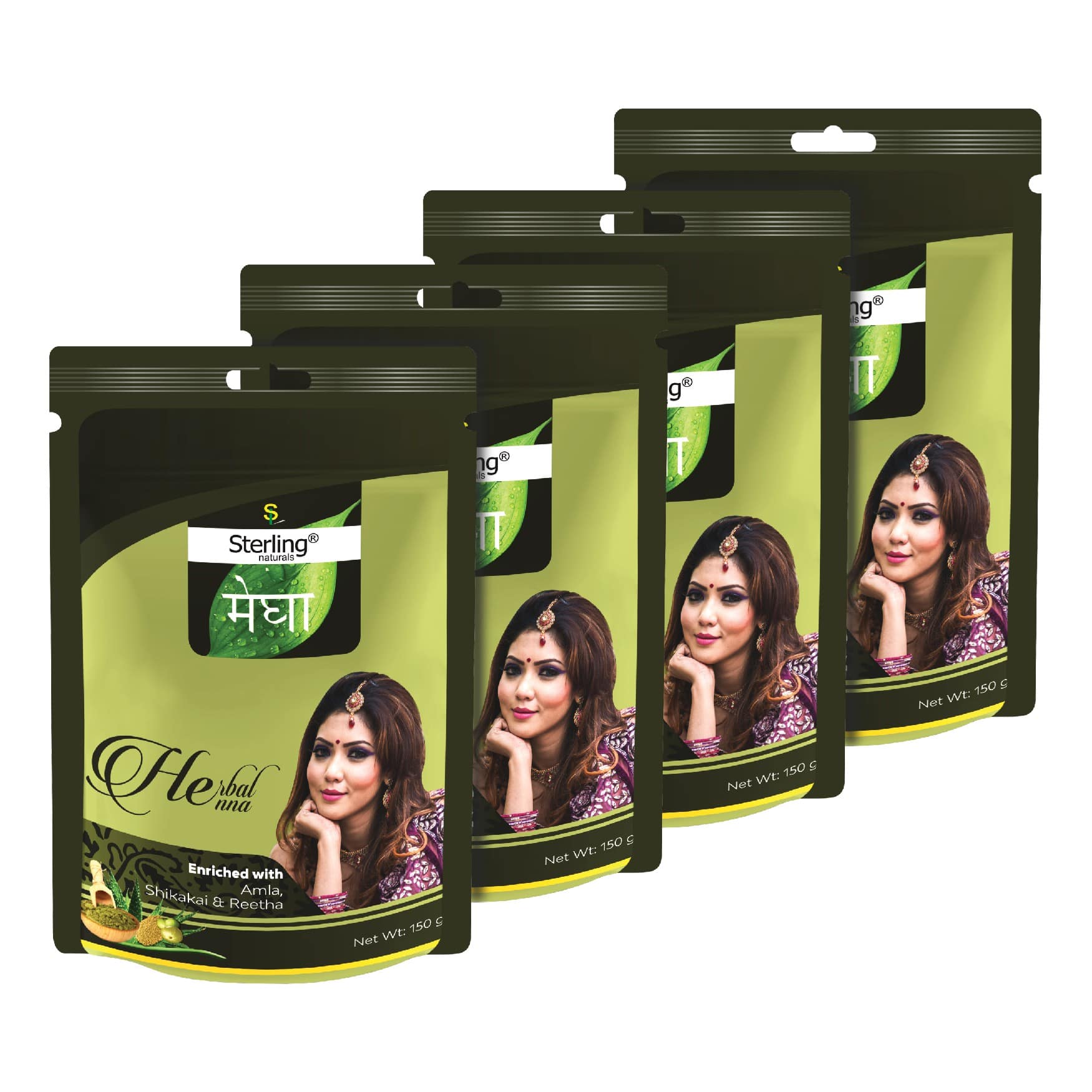 Herbal Henna Mehndi Combo Pack of – 4 -150g